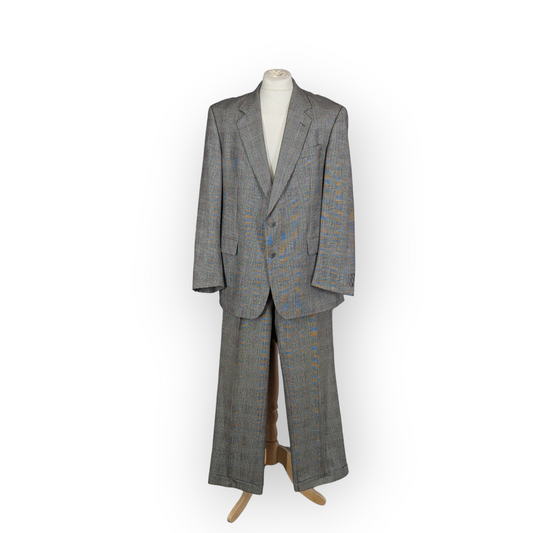 Vintage Odermark Mens Collection Glen Check Suit Pure New Wool 48"