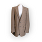 Vintage Aitken and Niven Checked Tan Plaid Wool Oversized Blazer 46"