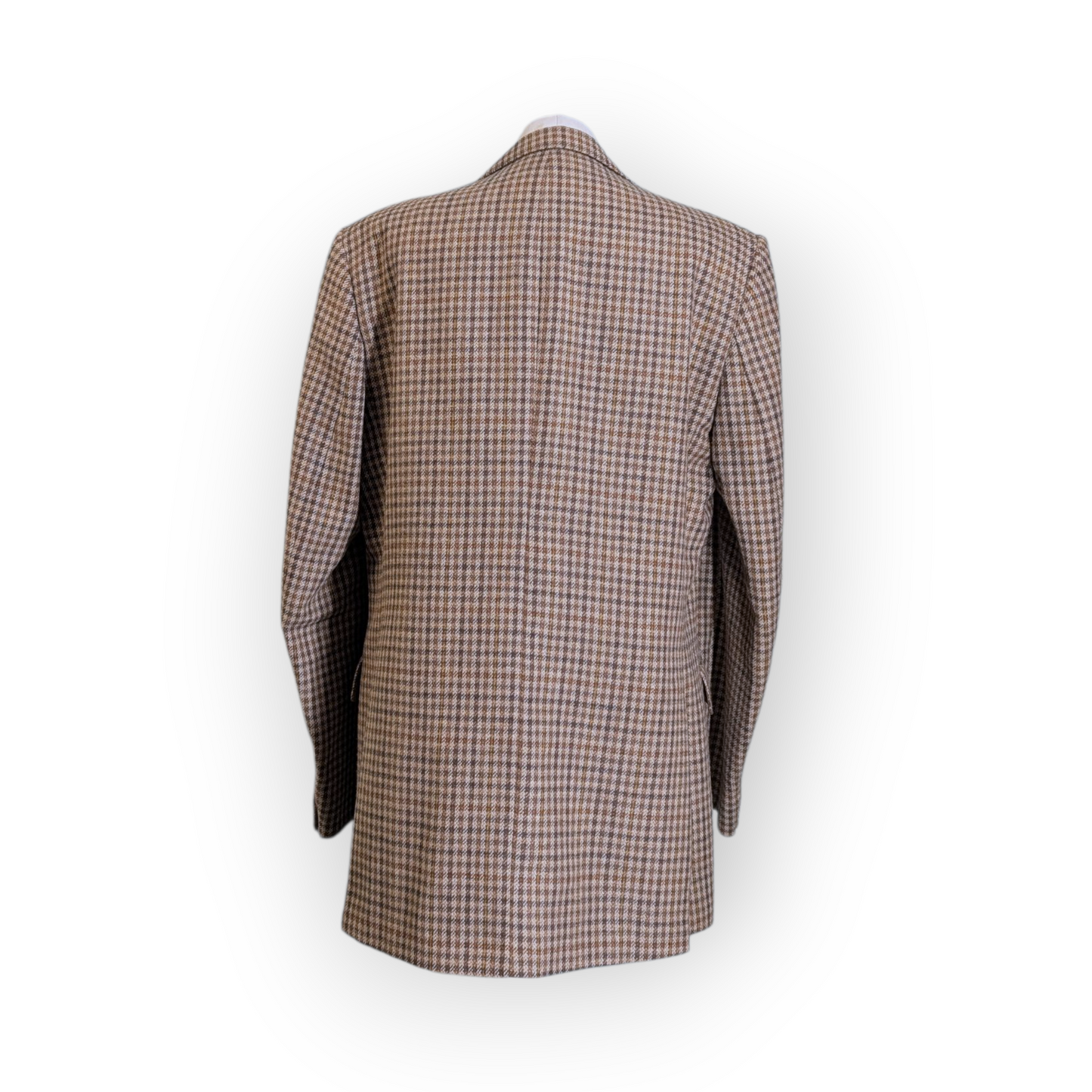 Vintage Aitken and Niven Checked Tan Plaid Wool Oversized Blazer 46"