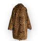 Leopard print faux fur coat UK14