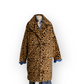 Leopard print faux fur coat UK14