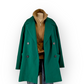 Green double breasted pea coat coat UK18