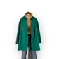 Green double breasted pea coat coat UK18