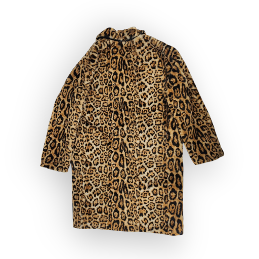 Leopard print faux fur coat UK14