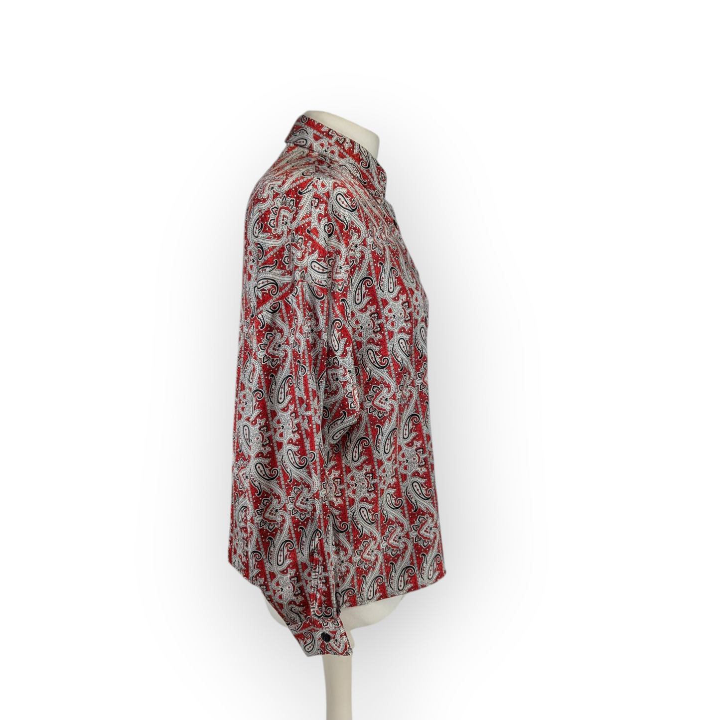 Vintage Silk Paisley Print Blouse - Large