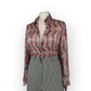 Vintage Silk Paisley Print Blouse - Large