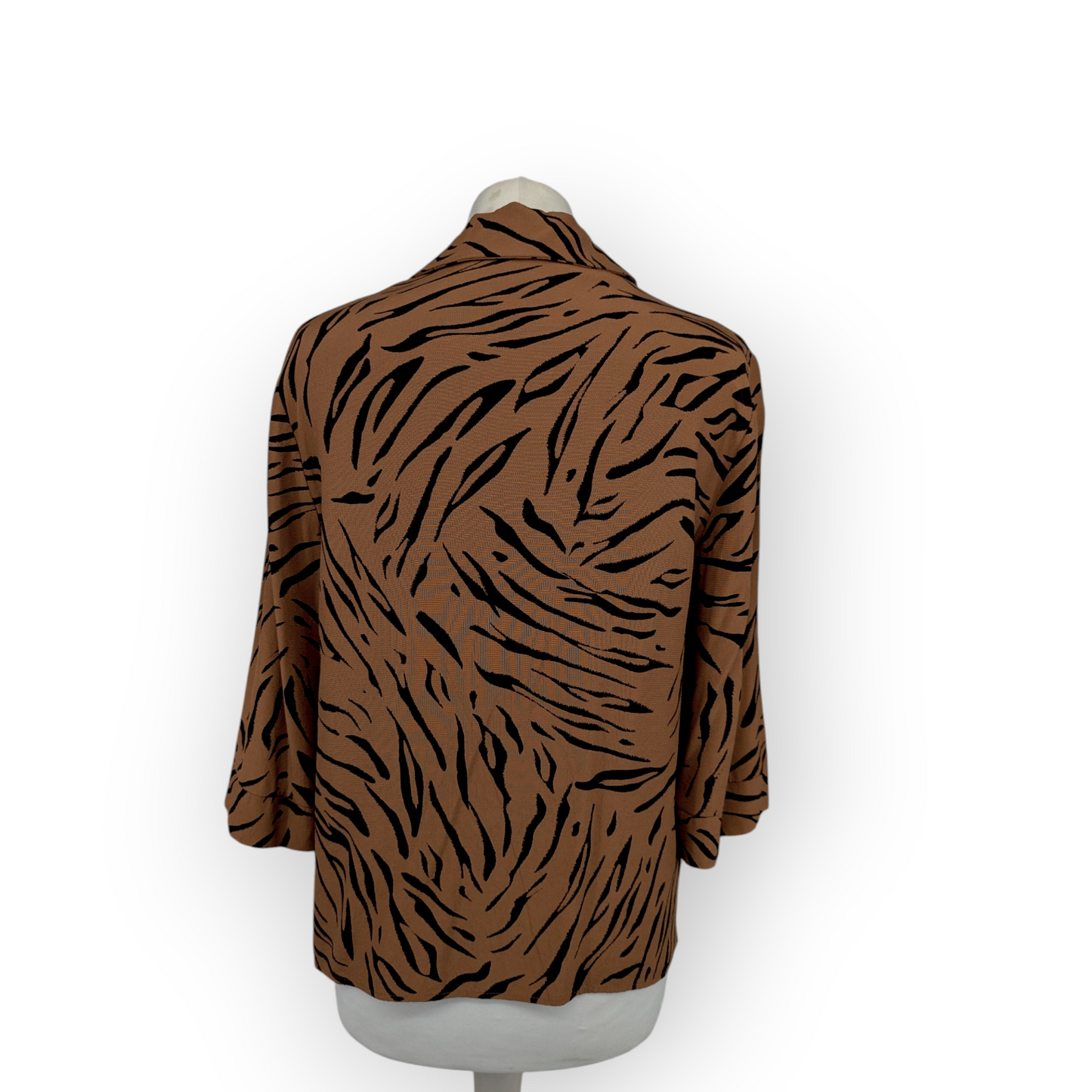 Preloved M&S brown & black Animal print 3/4 sleeve blouse UK 10