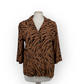 Preloved M&S brown & black Animal print 3/4 sleeve blouse UK 10