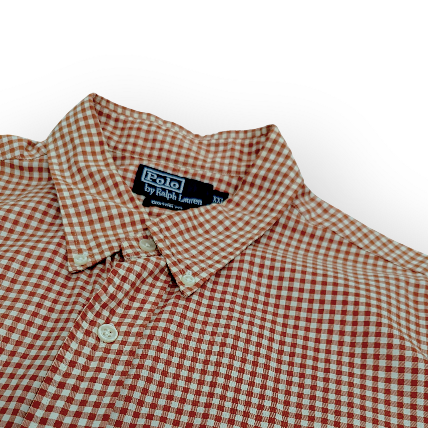 Polo by Ralph Lauren Orange Gingham Plaid Oversized Shirt XXL