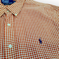 Polo by Ralph Lauren Orange Gingham Plaid Oversized Shirt XXL