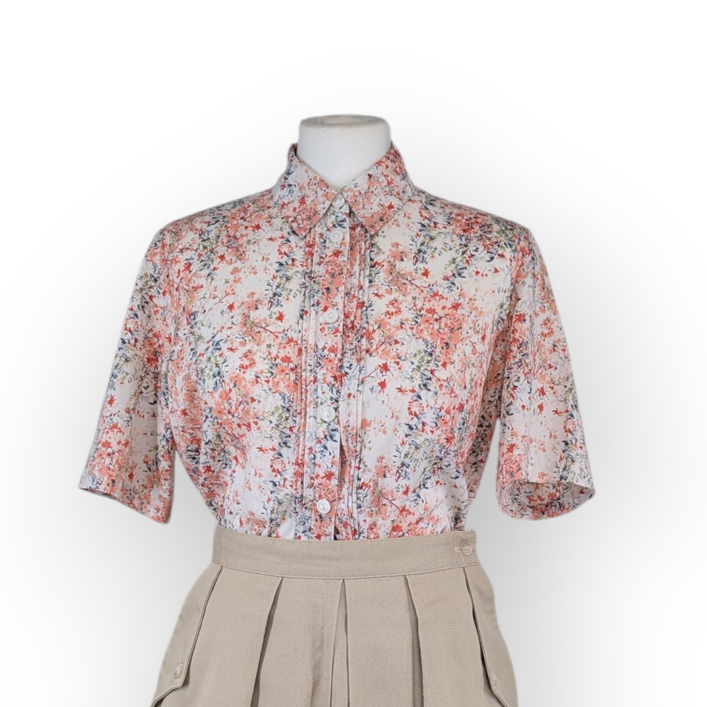 Honor Milburn Floral Ditsy Short Sleeve Blouse Pink Red (UK10) Medium