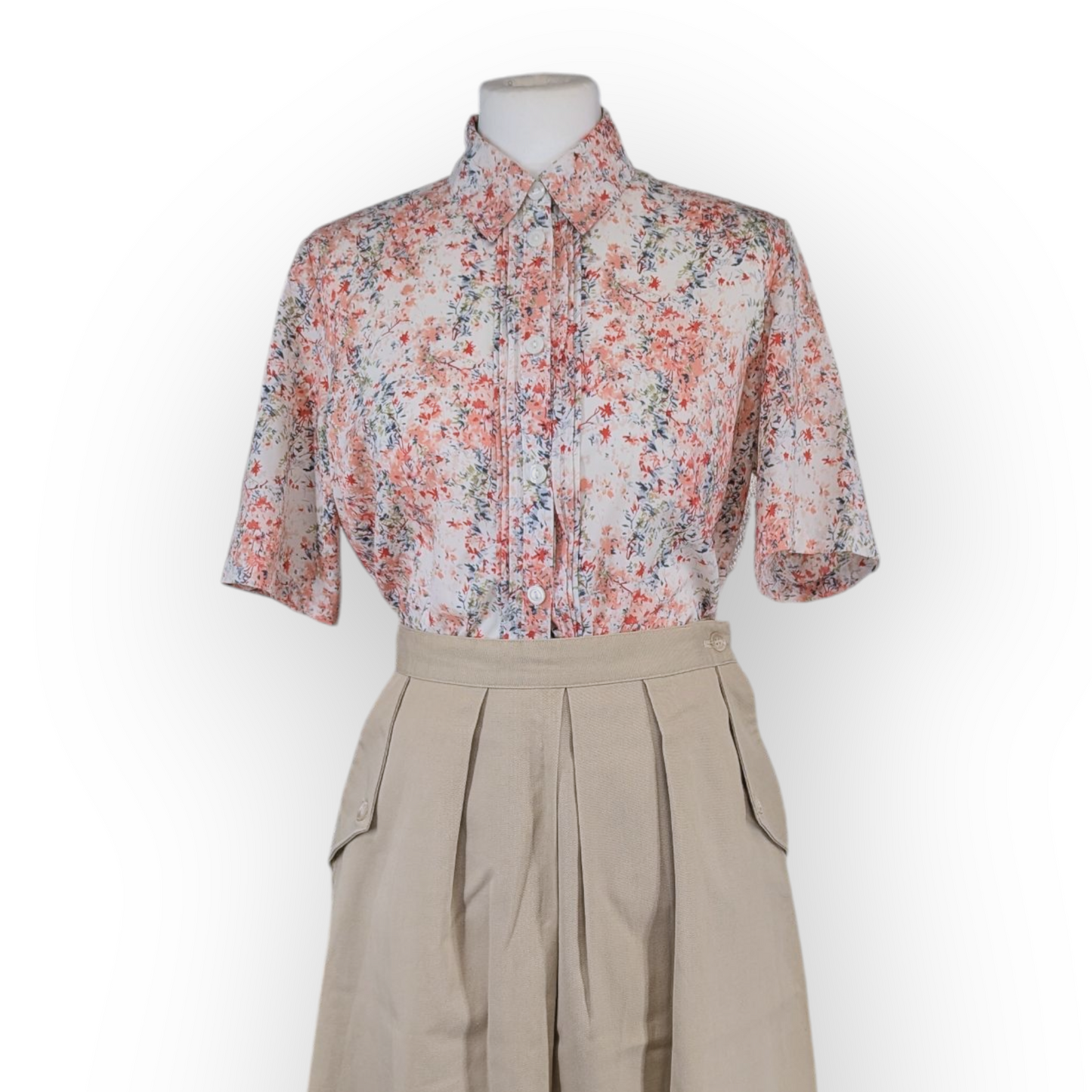 Honor Milburn Floral Ditsy Short Sleeve Blouse Pink Red (UK10) Medium