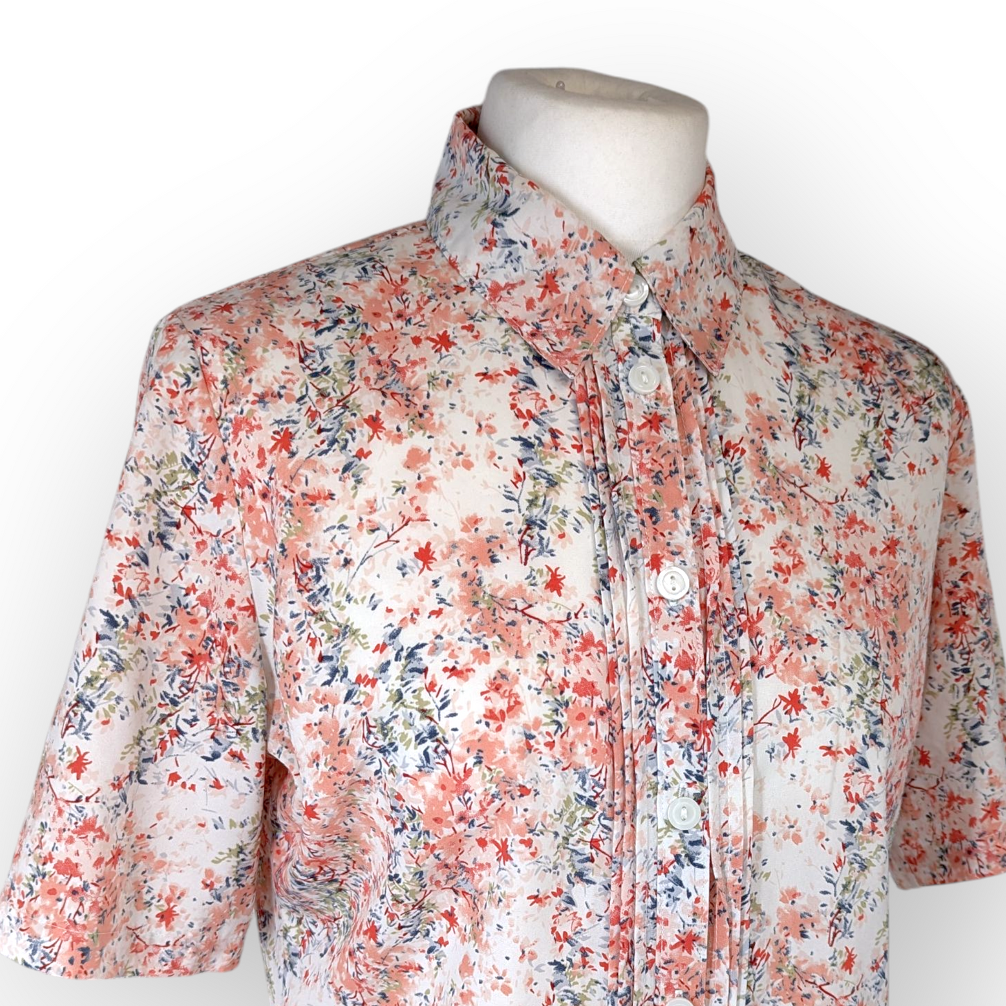 Honor Milburn Floral Ditsy Short Sleeve Blouse Pink Red (UK10) Medium