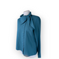 Vintage Dark Green Bow Scarf tie Blouse - Medium