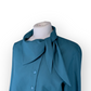 Vintage Dark Green Bow Scarf tie Blouse - Medium