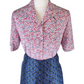 Honor Milburn Floral Ditsy Short Sleeve Blouse Pink Blue (UK12)