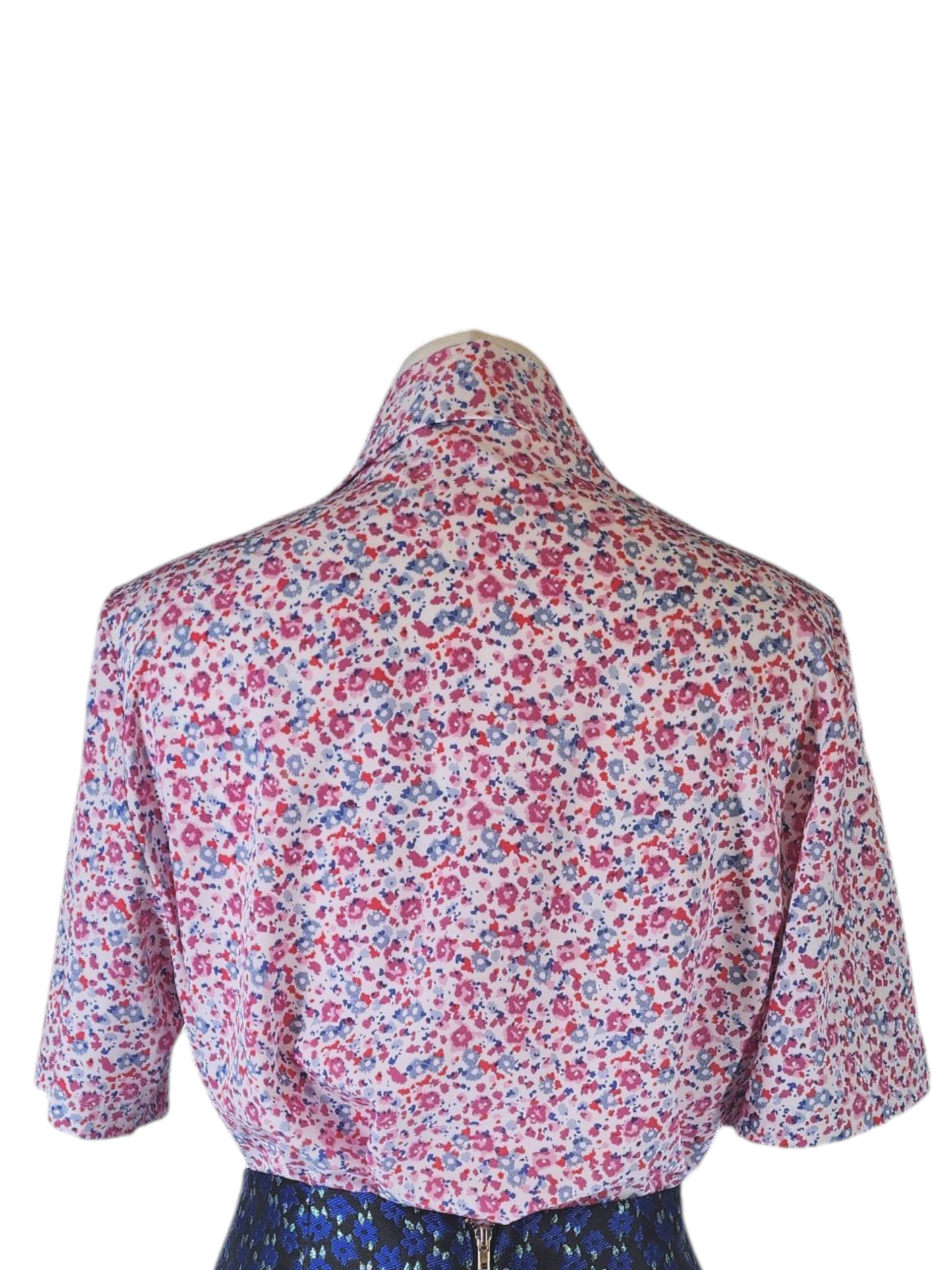 Honor Milburn Floral Ditsy Short Sleeve Blouse Pink Blue (UK12)