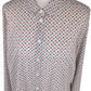 Vintage grey & orange pattern long sleev blouse UK 20