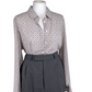 Vintage grey & orange pattern long sleev blouse UK 20