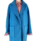Turquoise longline cocoon coat uK18