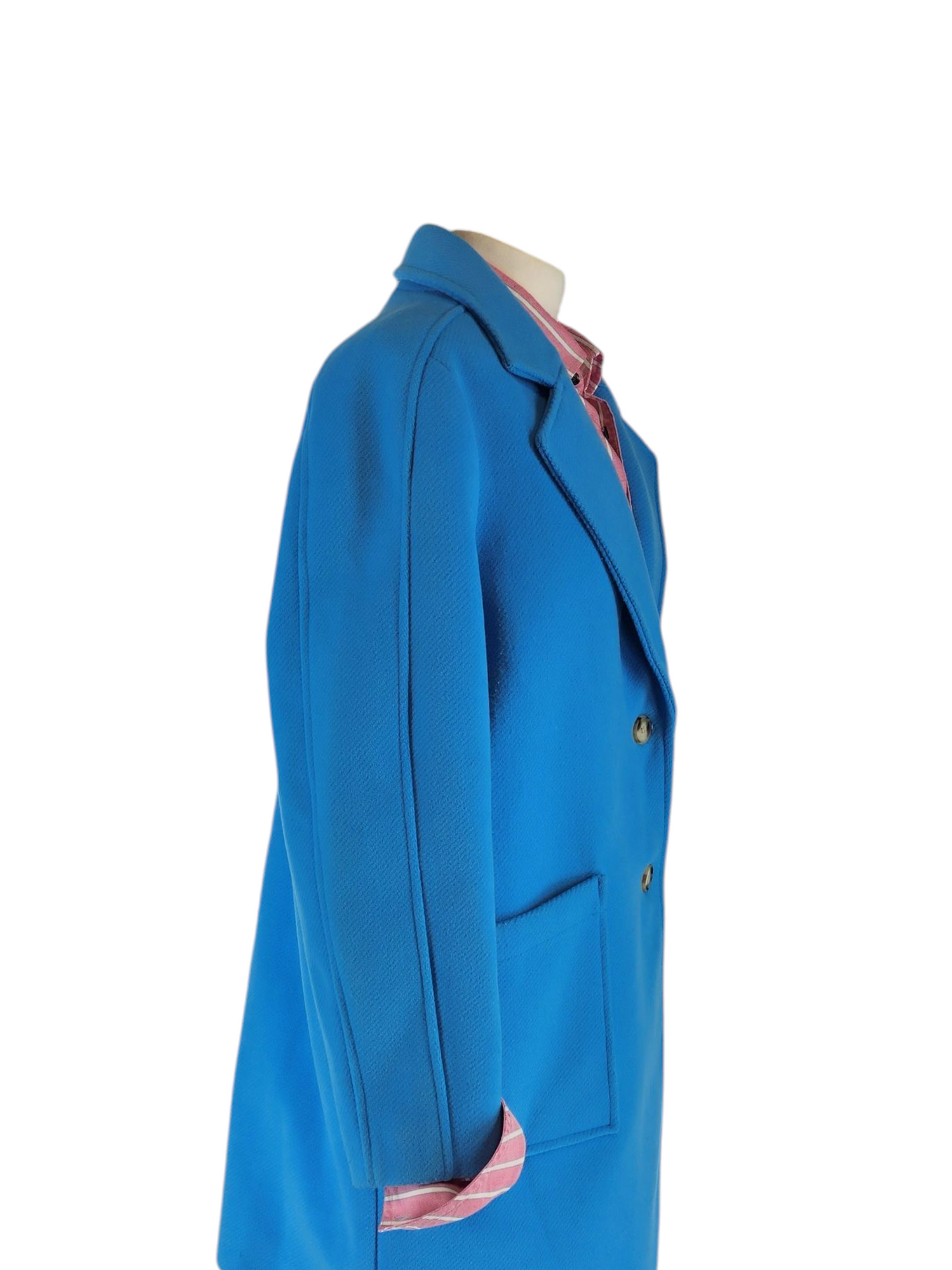 Turquoise longline cocoon coat uK18