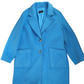 Turquoise longline cocoon coat uK18