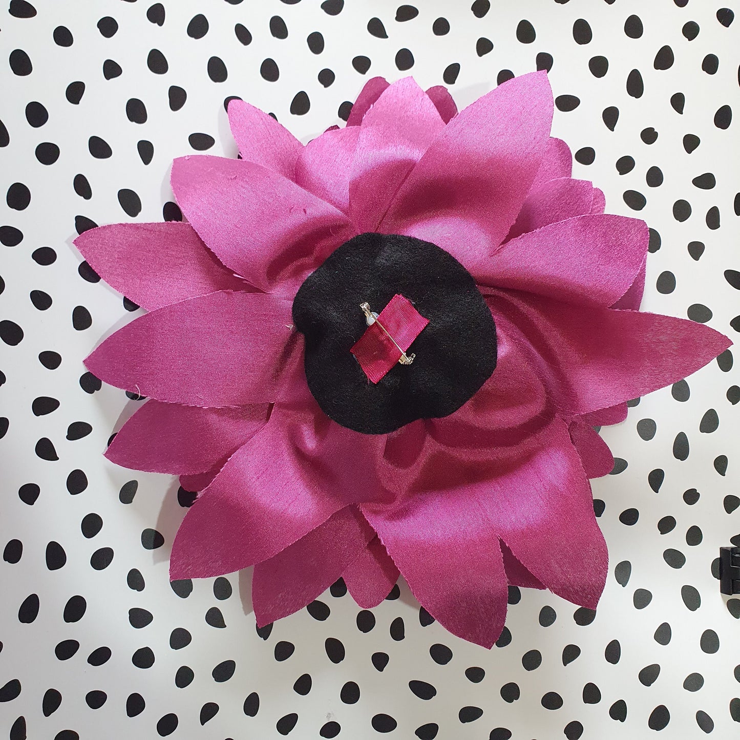 11" XL Flower Corsage Handmade Recycled Material, Pin Back, Shoulder Brooch