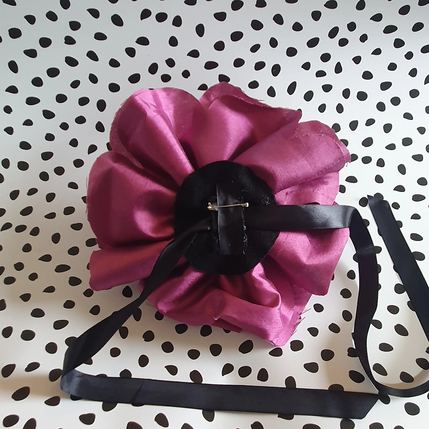 10" XL Flower Corsage Handmade Recycled Material, Pin Back, Shoulder Brooch