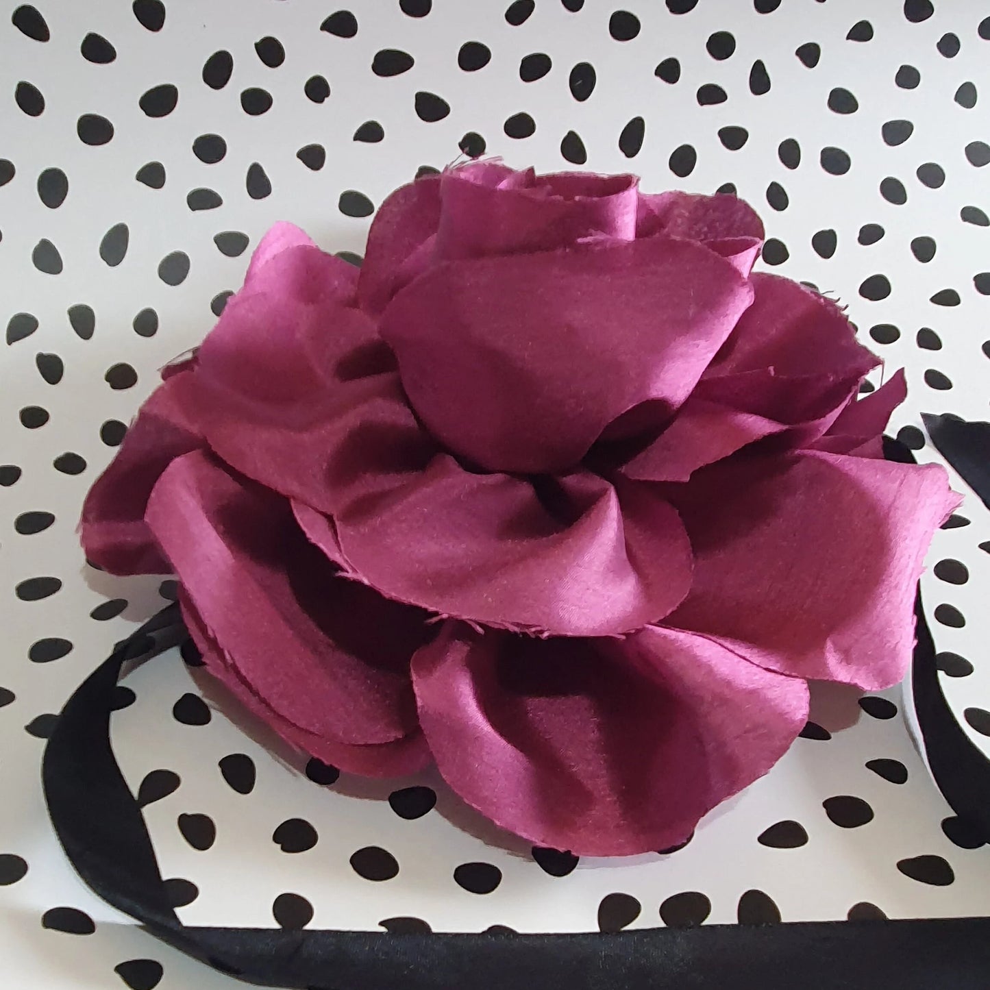10" XL Flower Corsage Handmade Recycled Material, Pin Back, Shoulder Brooch