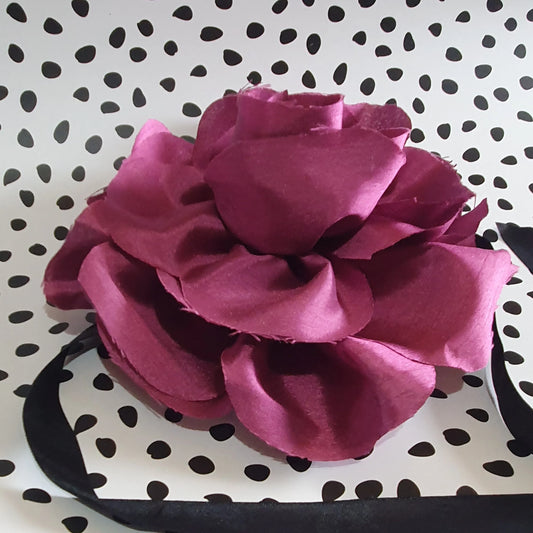 10" XL Flower Corsage Handmade Recycled Material, Pin Back, Shoulder Brooch