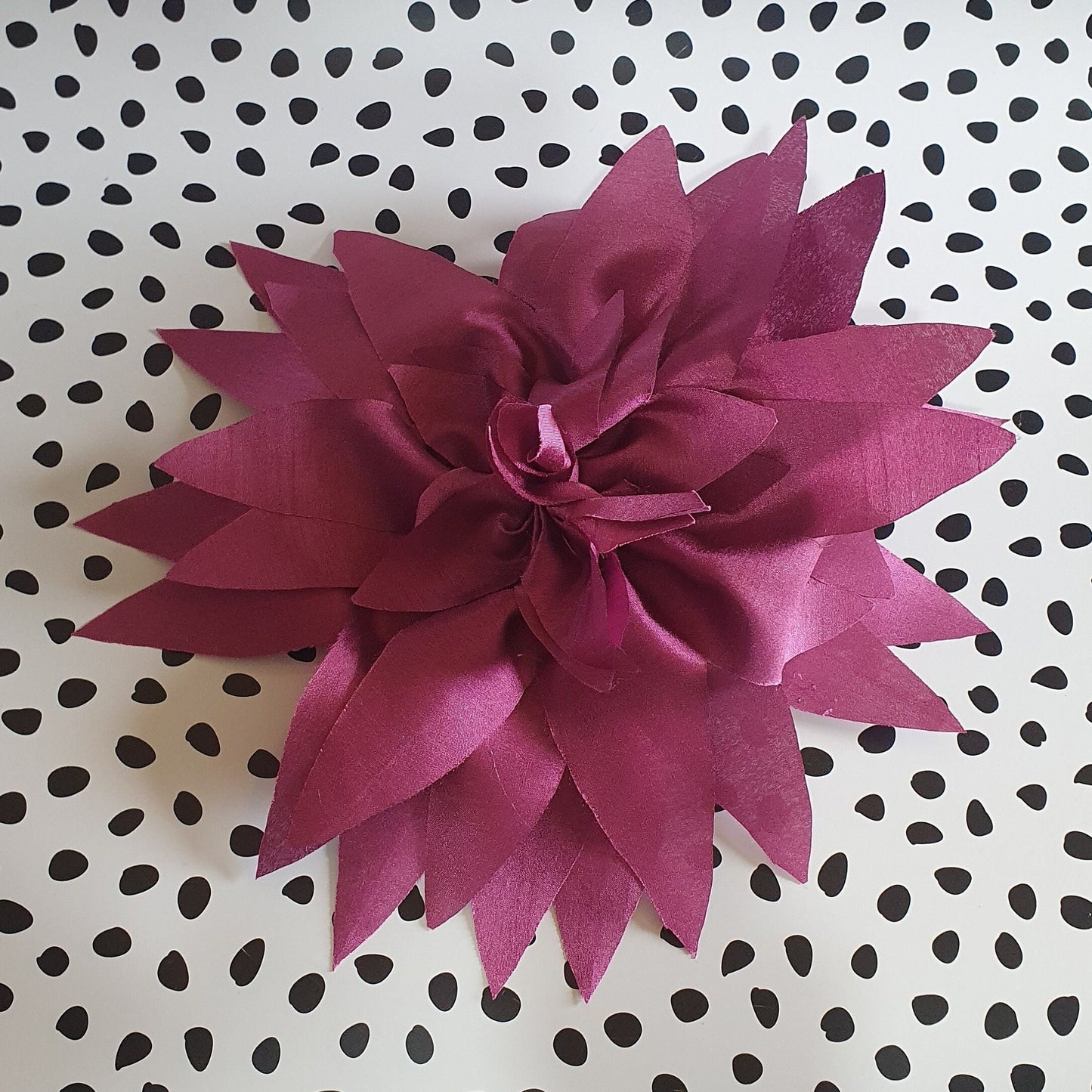 12" XL Flower Rose Corsage Handmade Recycled Material, Pin Back, Shoulder Brooch Pink Rose Flower
