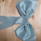 12" XL Fabric Bow Handmade Recycled Material, Pin Back, Shoulder Brooch