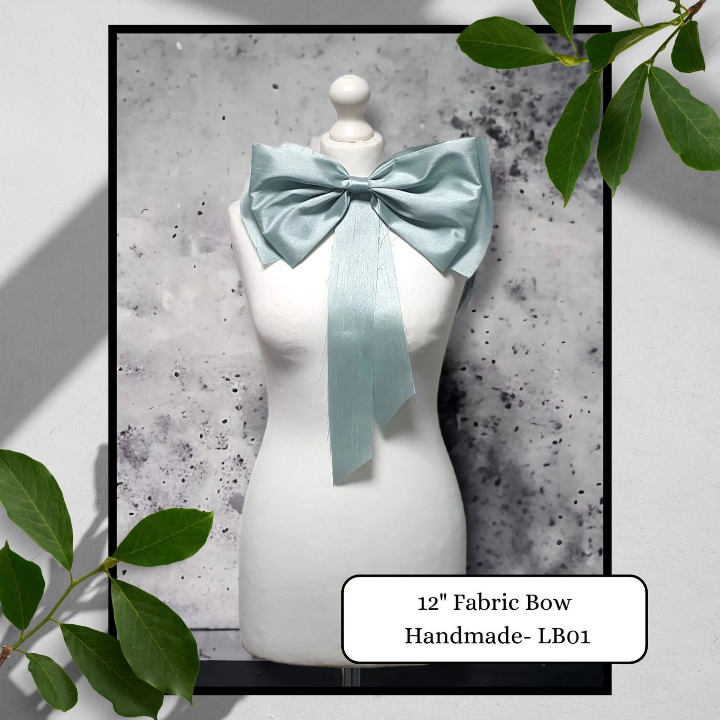 12" XL Fabric Bow Handmade Recycled Material, Pin Back, Shoulder Brooch