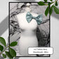 8" Fabric Bow Handmade Recycled Material, Pin Back, Shoulder Brooch Baby Blue Fabric Bow