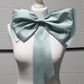 12" XL Fabric Bow Handmade Recycled Material, Pin Back, Shoulder Brooch