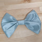 9.5" Fabric Bow Handmade Recycled Material, Pin Back, Shoulder Brooch