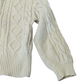 Beauty & Youth Cream Split Crew Neck Cable Knit Jumper Medium