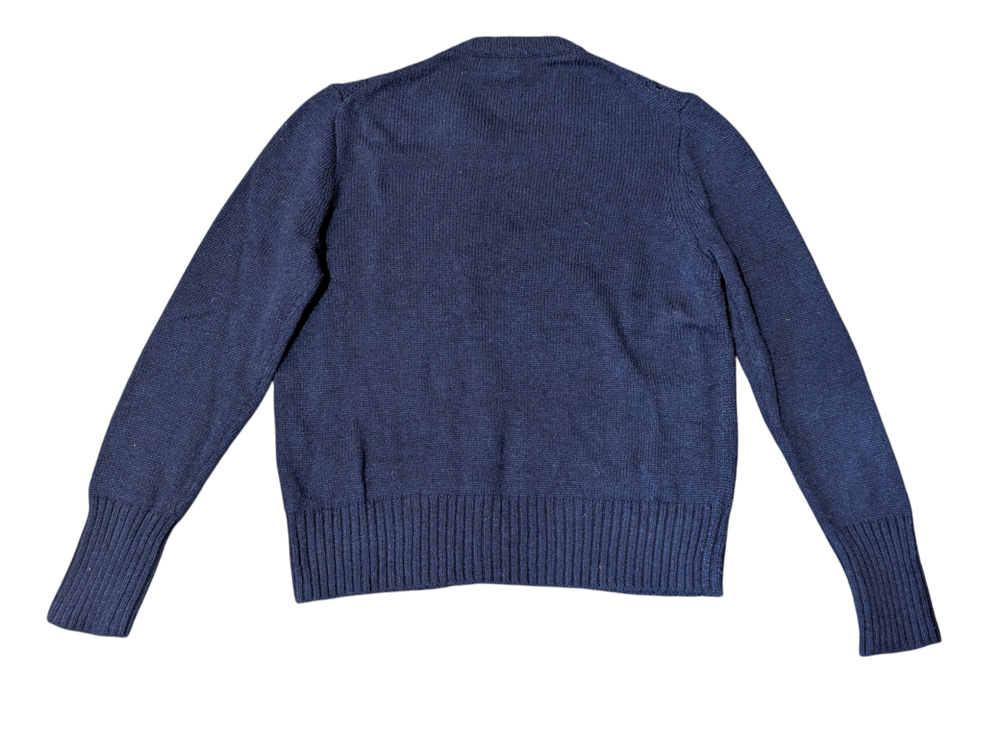 J Crew Preloved Navy Crew Neck Cable Knit Jumper Large