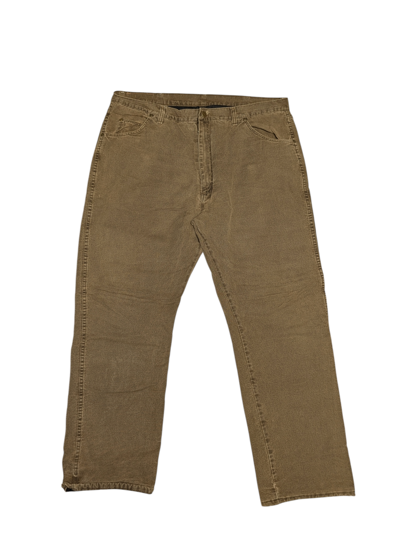 Wrangler Tan Fleece Lined Workwear Baggy Straight Leg Tan Fleece Lined Jeans 42"