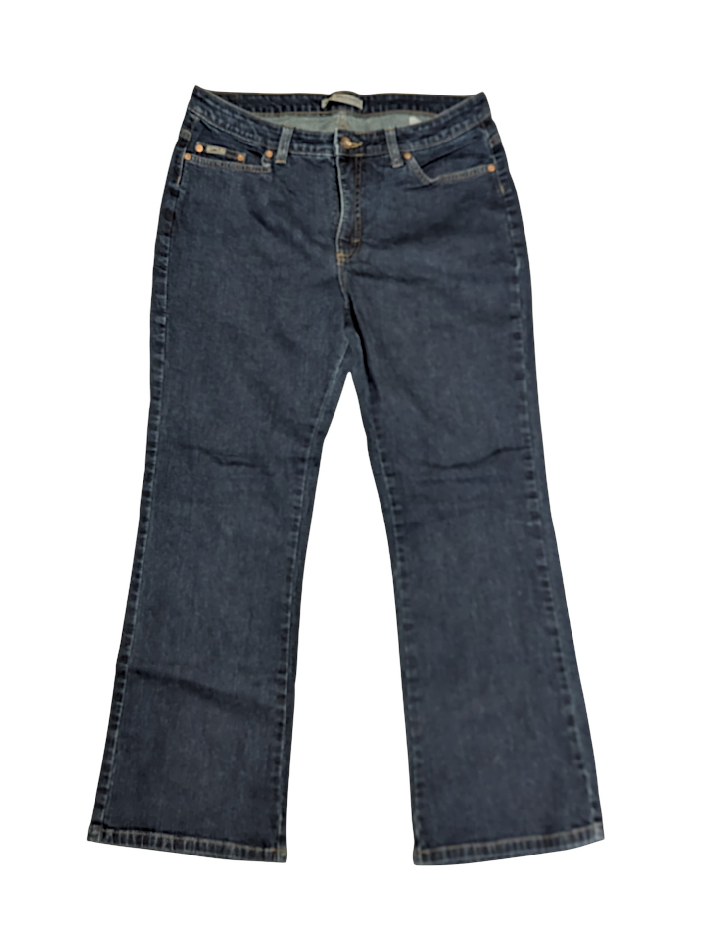 WRANGER - Natural Bootcut - Just below the waist -Dark Denim -slight stretch W32 L29