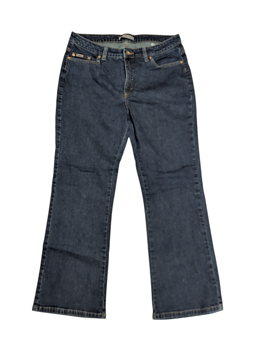 WRANGER - Natural Bootcut - Just below the waist -Dark Denim -slight stretch W32 L29