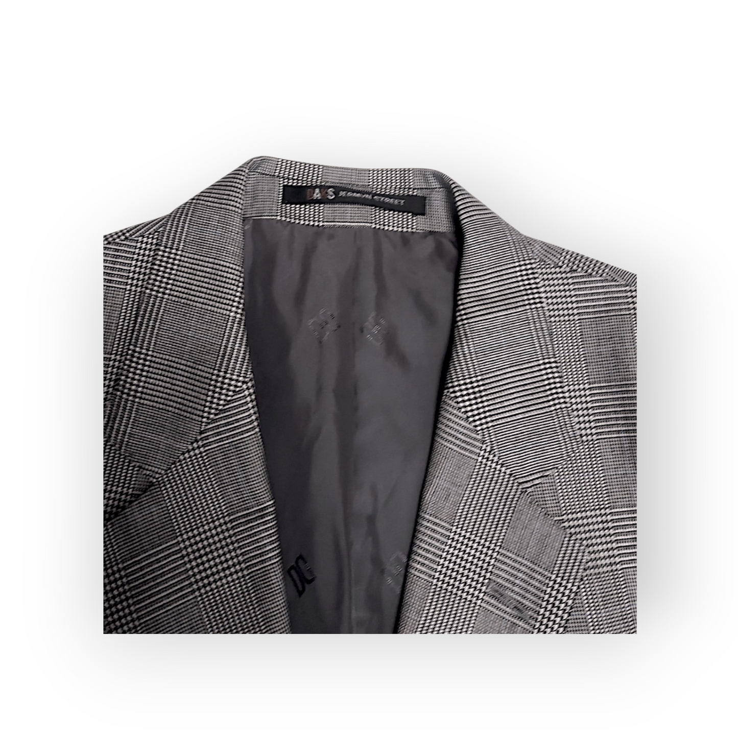 Vintage DAKS Jermyn Street Glen Check Two Piece Suit  48"