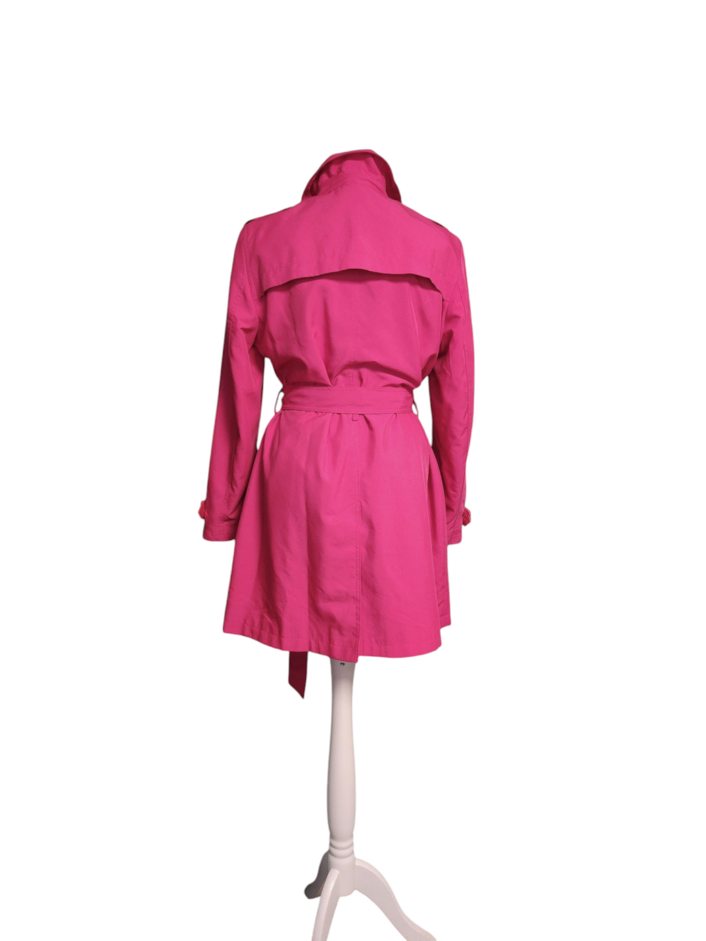 Preloved M&S Hot pink belted trench coat mac UK16