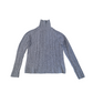 'Giordana'Vintage Grey Cable Knit Polo neck Jumper Medium