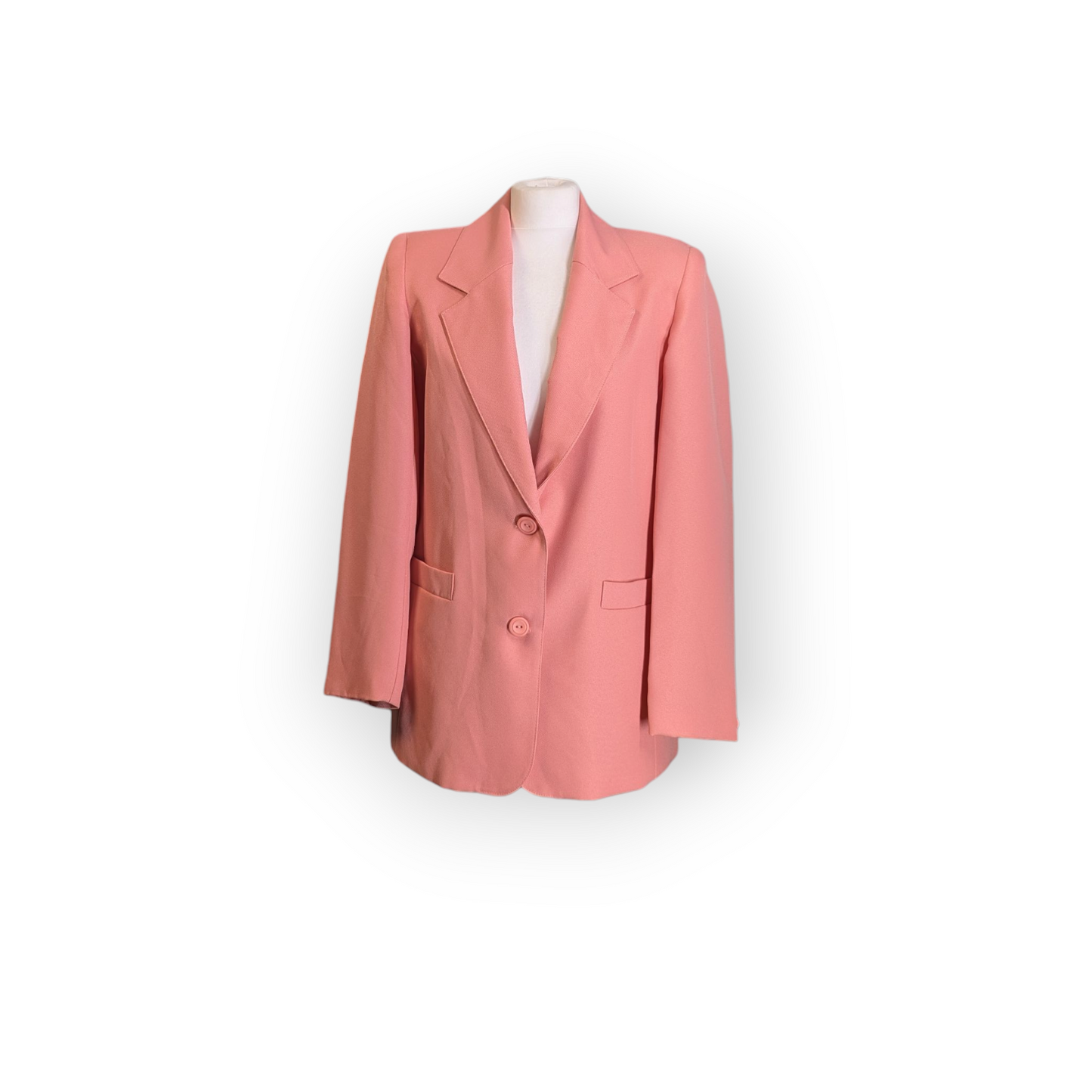 Preloved Blazer - Single Breasted - Bold Pink Oversized Blazer - UK16