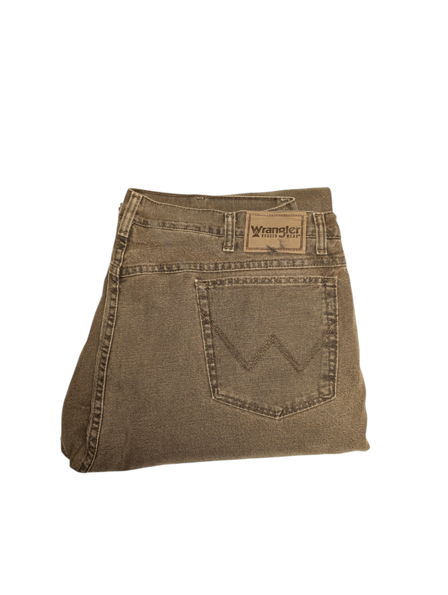 Wrangler Tan Fleece Lined Workwear Baggy Straight Leg Tan Fleece Lined Jeans 42"