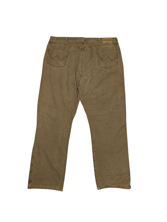 Wrangler Tan Fleece Lined Workwear Baggy Straight Leg Tan Fleece Lined Jeans 42"