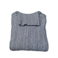 'Giordana'Vintage Grey Cable Knit Polo neck Jumper Medium