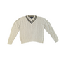 Britches Vintage Sand V-Neck Cable Preppy Knit Jumper XXL