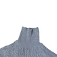 'Giordana'Vintage Grey Cable Knit Polo neck Jumper Medium